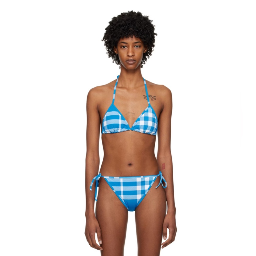 Burberry Cobb Check Bikini Set, Size XXLarge, $480